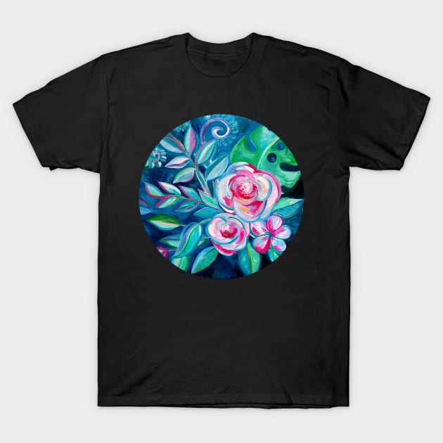 Tropical Camellia Extravaganza - oil on canvas T-Shirt by micklyn